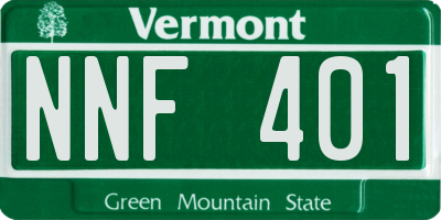 VT license plate NNF401