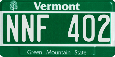 VT license plate NNF402
