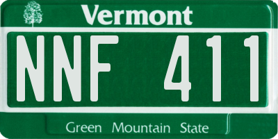 VT license plate NNF411