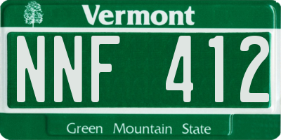 VT license plate NNF412