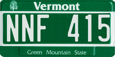 VT license plate NNF415