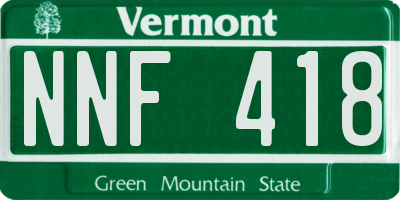 VT license plate NNF418