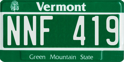 VT license plate NNF419