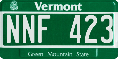 VT license plate NNF423