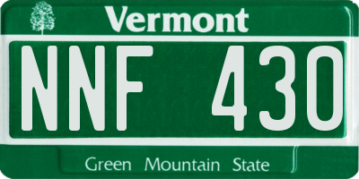 VT license plate NNF430