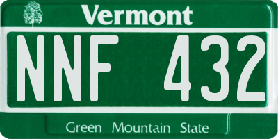 VT license plate NNF432