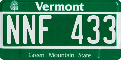 VT license plate NNF433