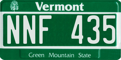 VT license plate NNF435