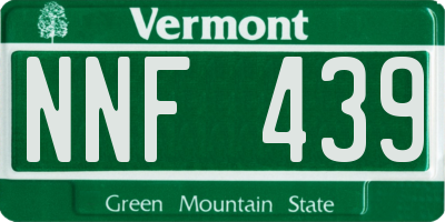 VT license plate NNF439