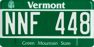 VT license plate NNF448