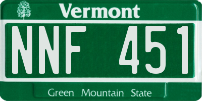 VT license plate NNF451