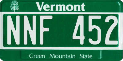 VT license plate NNF452