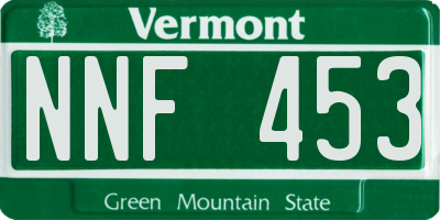 VT license plate NNF453