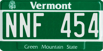 VT license plate NNF454