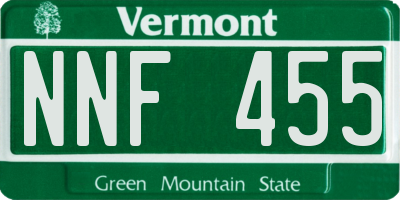 VT license plate NNF455