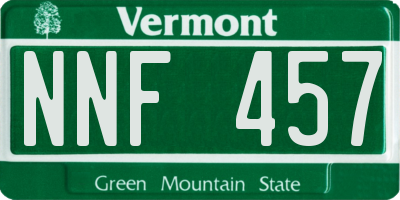 VT license plate NNF457