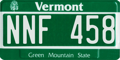 VT license plate NNF458