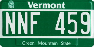 VT license plate NNF459