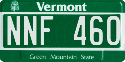 VT license plate NNF460