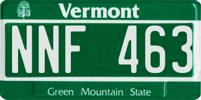 VT license plate NNF463