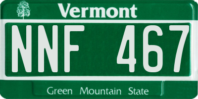 VT license plate NNF467