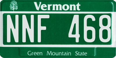 VT license plate NNF468