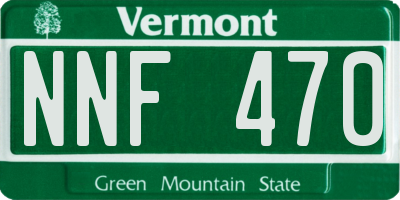 VT license plate NNF470