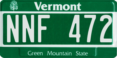 VT license plate NNF472
