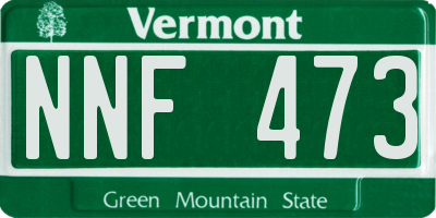 VT license plate NNF473