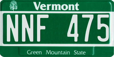 VT license plate NNF475