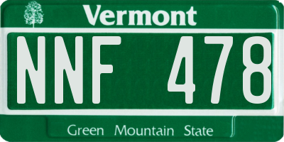 VT license plate NNF478