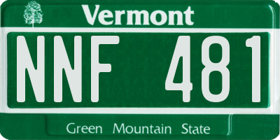 VT license plate NNF481