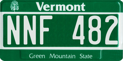 VT license plate NNF482