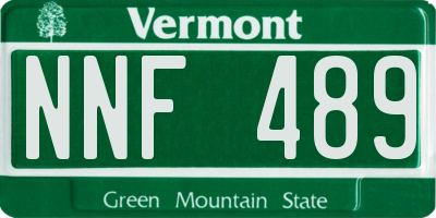VT license plate NNF489
