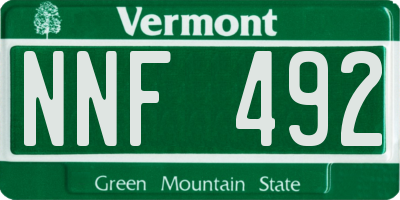 VT license plate NNF492