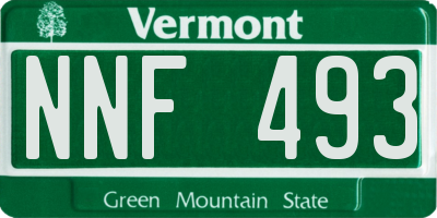 VT license plate NNF493