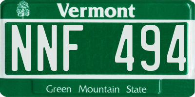 VT license plate NNF494