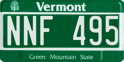 VT license plate NNF495