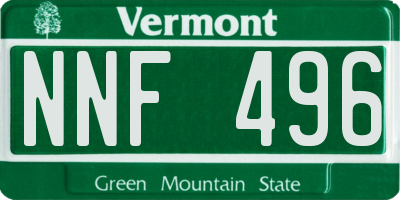 VT license plate NNF496