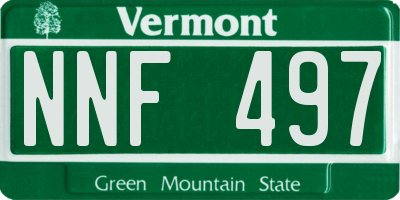 VT license plate NNF497