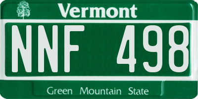 VT license plate NNF498