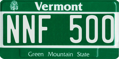 VT license plate NNF500