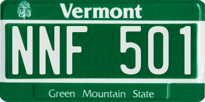 VT license plate NNF501