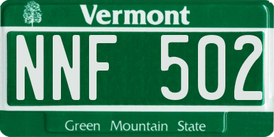 VT license plate NNF502