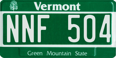 VT license plate NNF504
