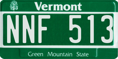 VT license plate NNF513
