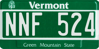 VT license plate NNF524