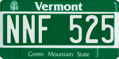 VT license plate NNF525