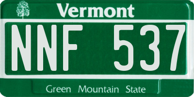 VT license plate NNF537
