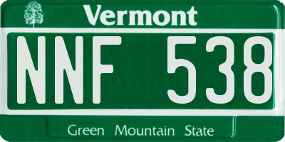 VT license plate NNF538